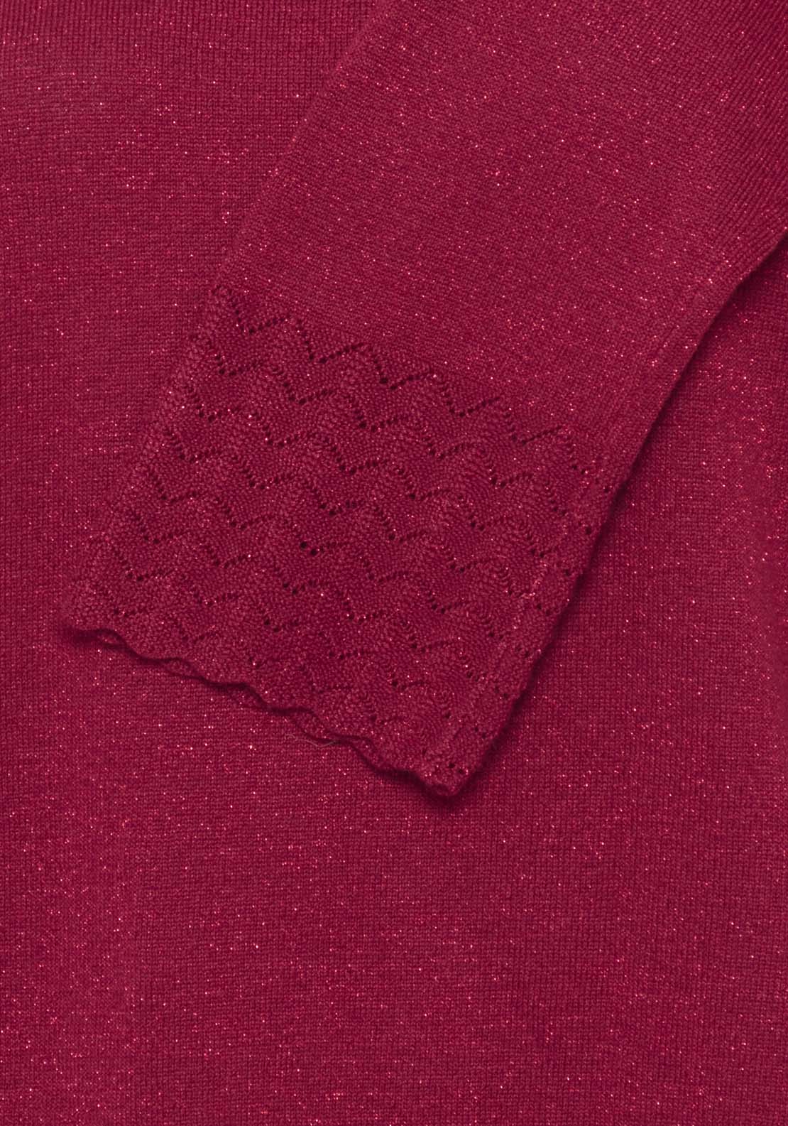 Fransa Knit Pullover - Beet Red Melange 2 Shaws Department Stores