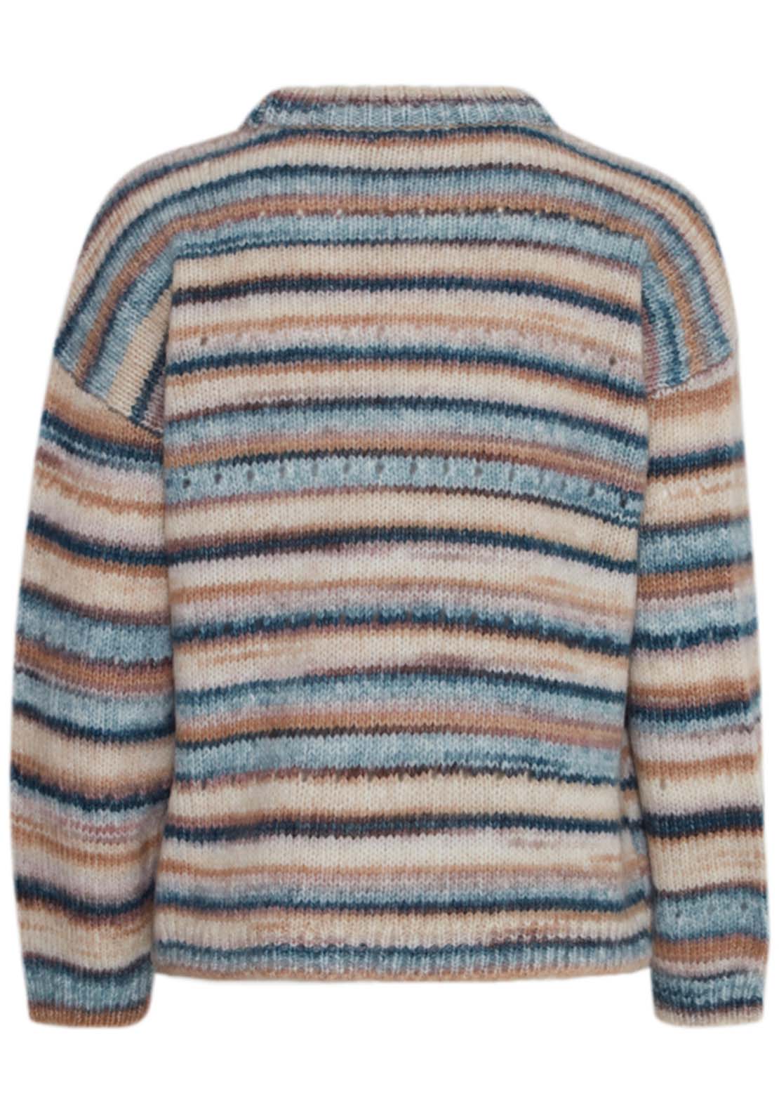 Fransa Knit Long Sleeve Pullover - Citadel Mix 3 Shaws Department Stores