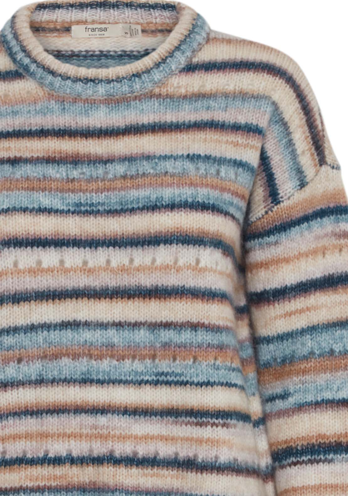 Fransa Knit Long Sleeve Pullover - Citadel Mix 2 Shaws Department Stores