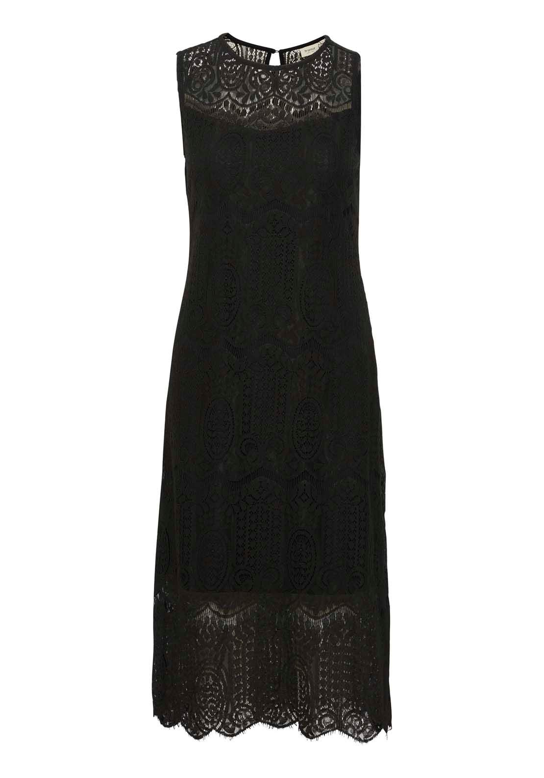 Fransa Light Woven Dress - Black 1 Shaws Department Stores