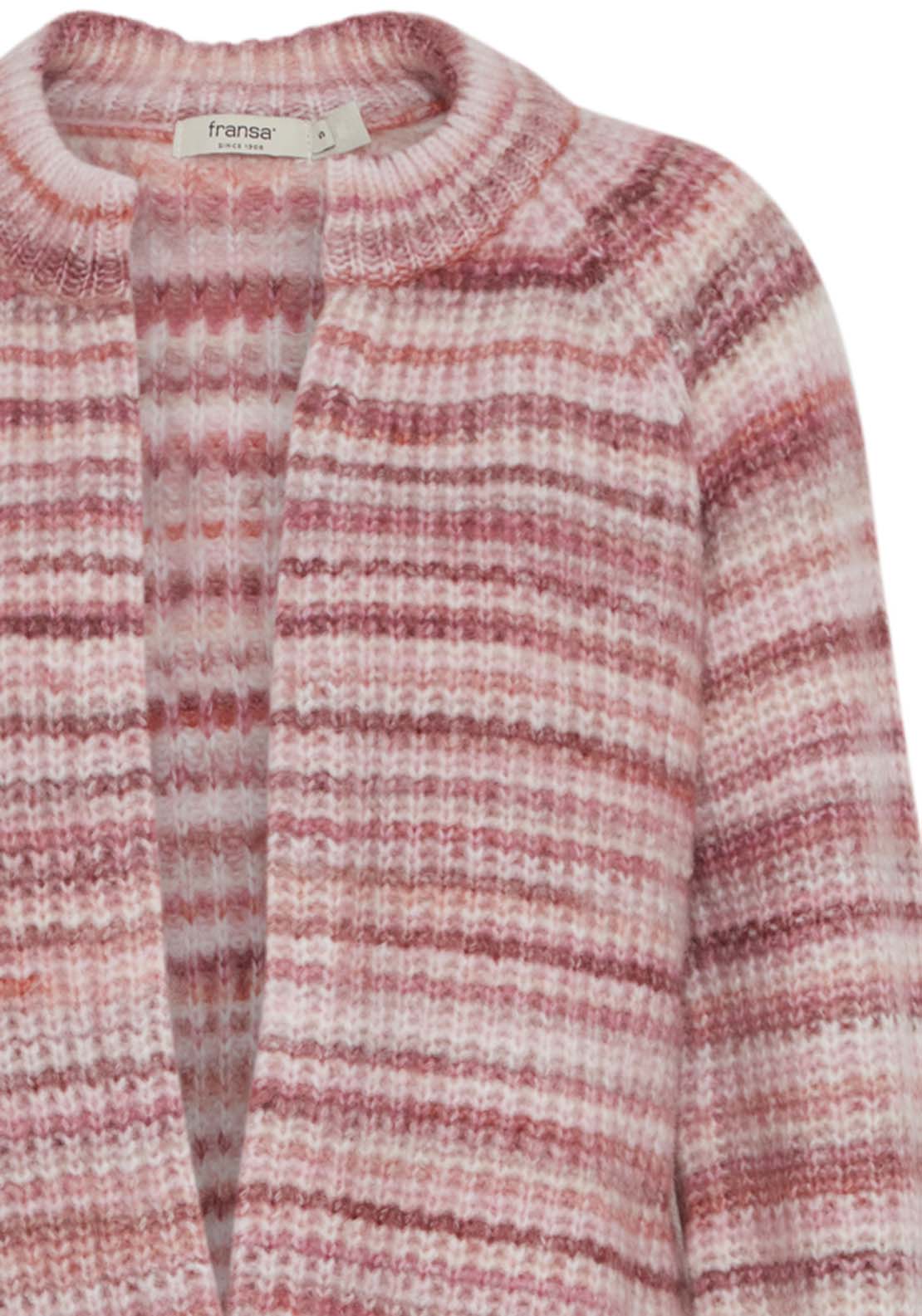 Fransa Knit Long Sleeve Cardigan - Rapture Rose Mix 2 Shaws Department Stores