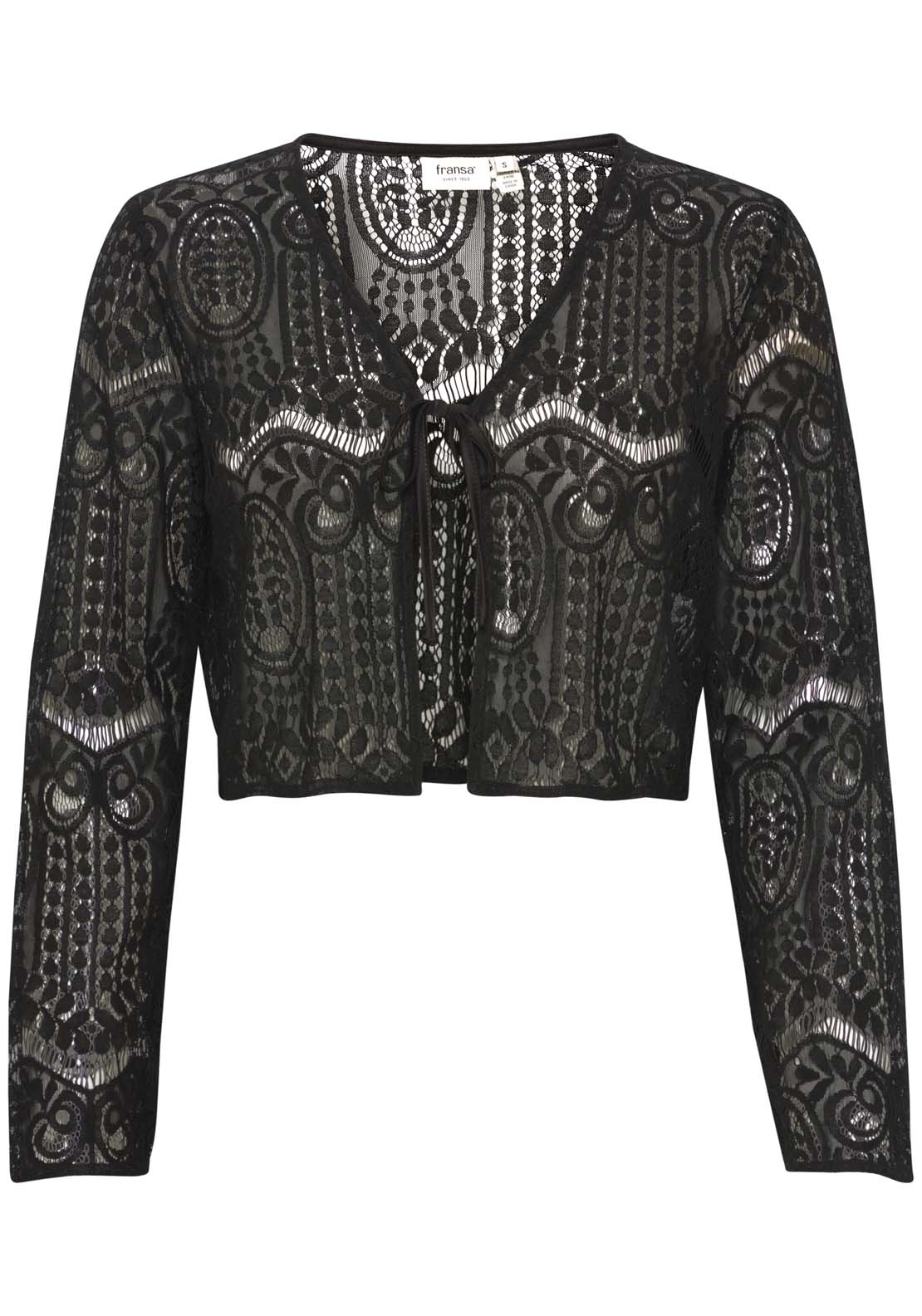 Fransa Long Sleeve Blouse - Black 1 Shaws Department Stores