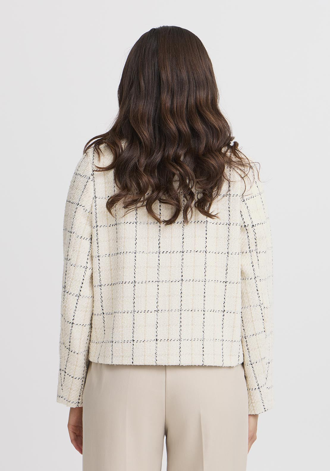 Fransa Casual Jacket - Cream 5 Shaws Department Stores