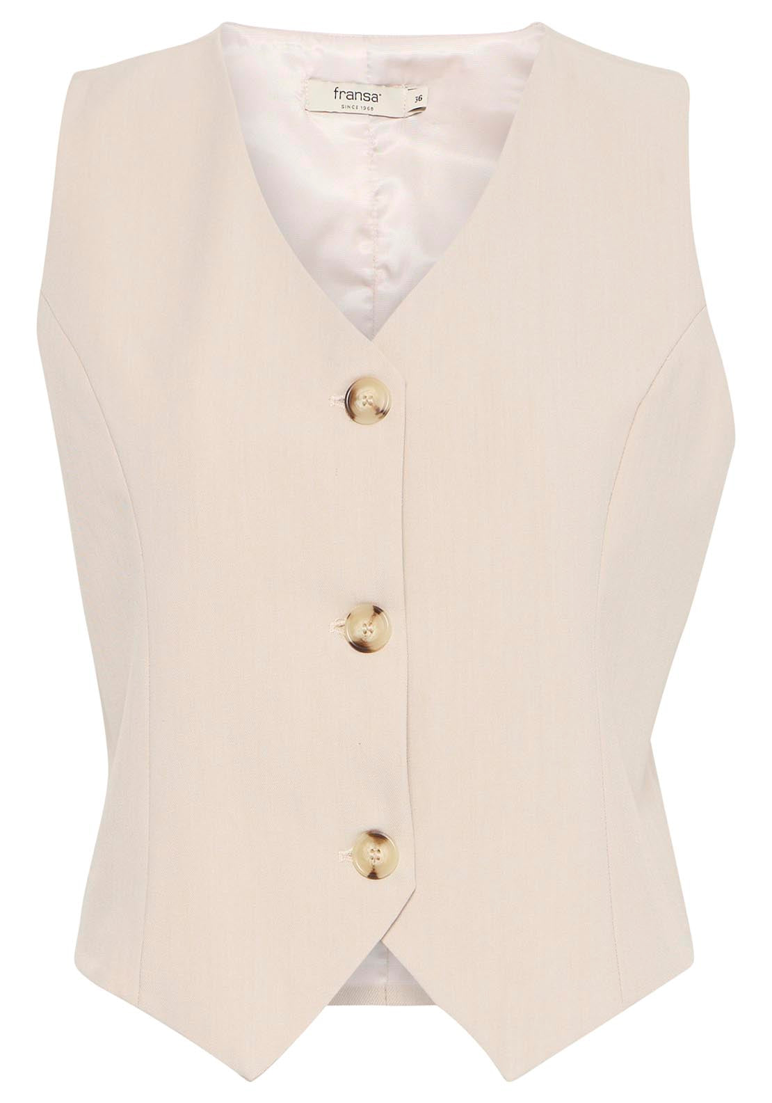Fransa Button Detail Waistcoat 5 Shaws Department Stores