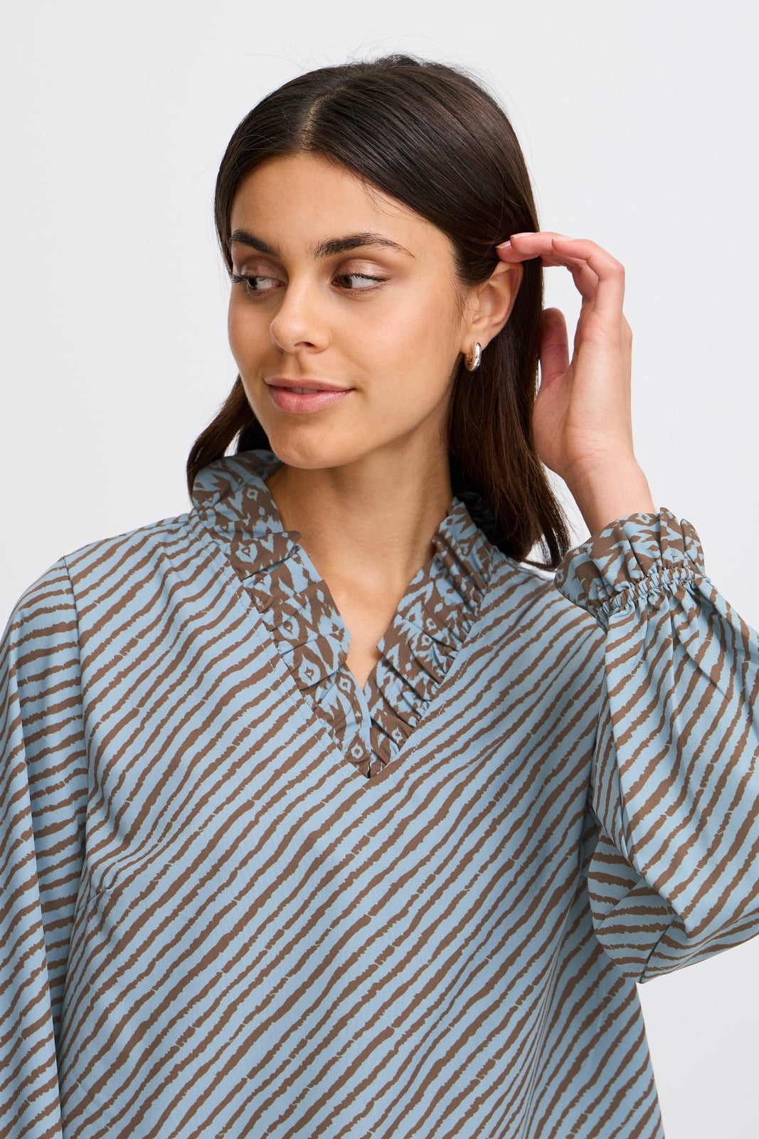 Fransa Long Sleeve Blouse - Citadel W Raindrum Ma24 Julina 5 Shaws Department Stores