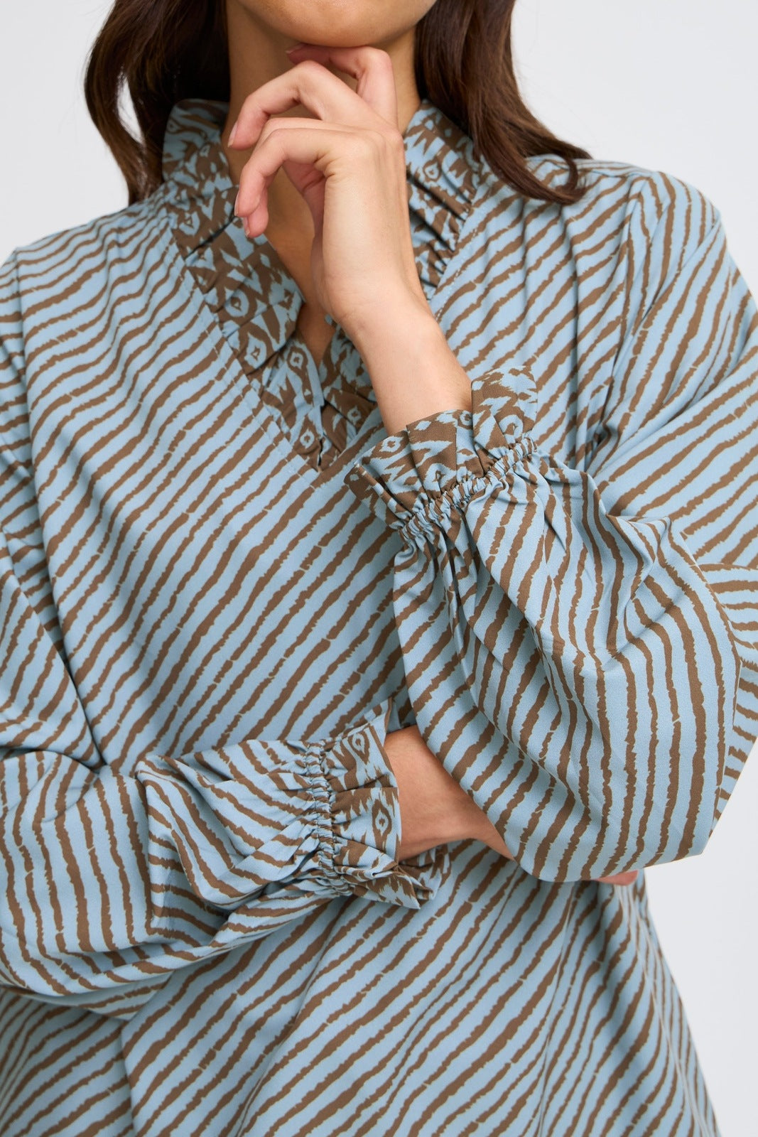 Fransa Long Sleeve Blouse - Citadel W Raindrum Ma24 Julina 6 Shaws Department Stores
