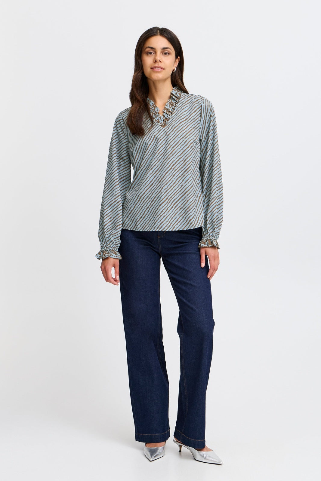 Fransa Long Sleeve Blouse - Citadel W Raindrum Ma24 Julina 7 Shaws Department Stores