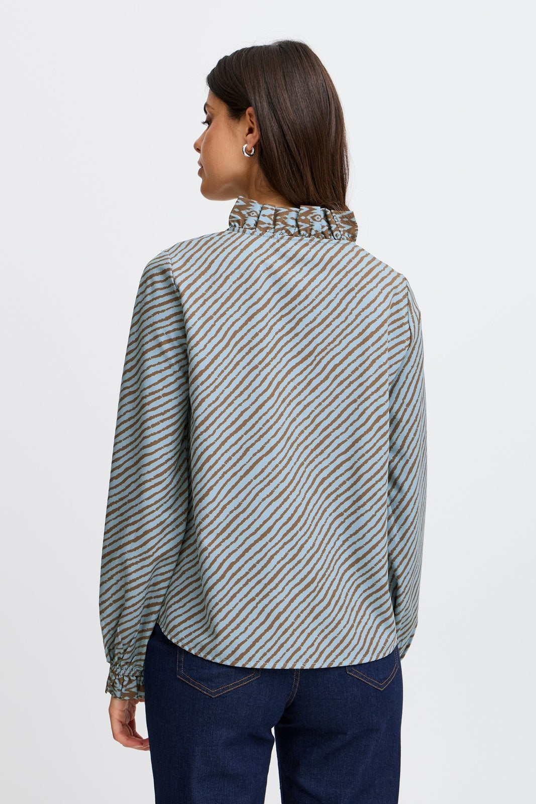 Fransa Long Sleeve Blouse - Citadel W Raindrum Ma24 Julina 8 Shaws Department Stores