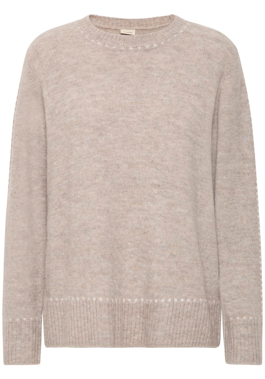 Long Sleeve Knit Pullover - Moon Rock Mel. Stripe