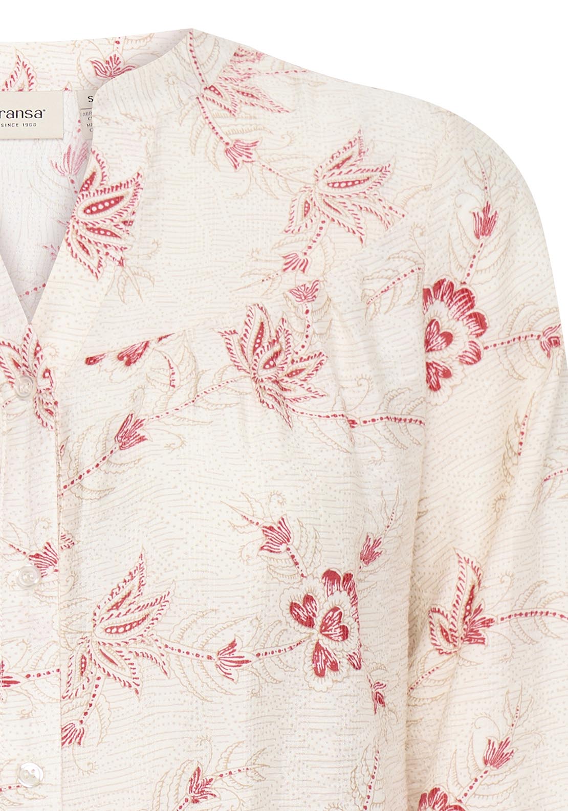 Fransa Casual Long Sleeve Woven Shirt - Cream 7 Shaws Department Stores