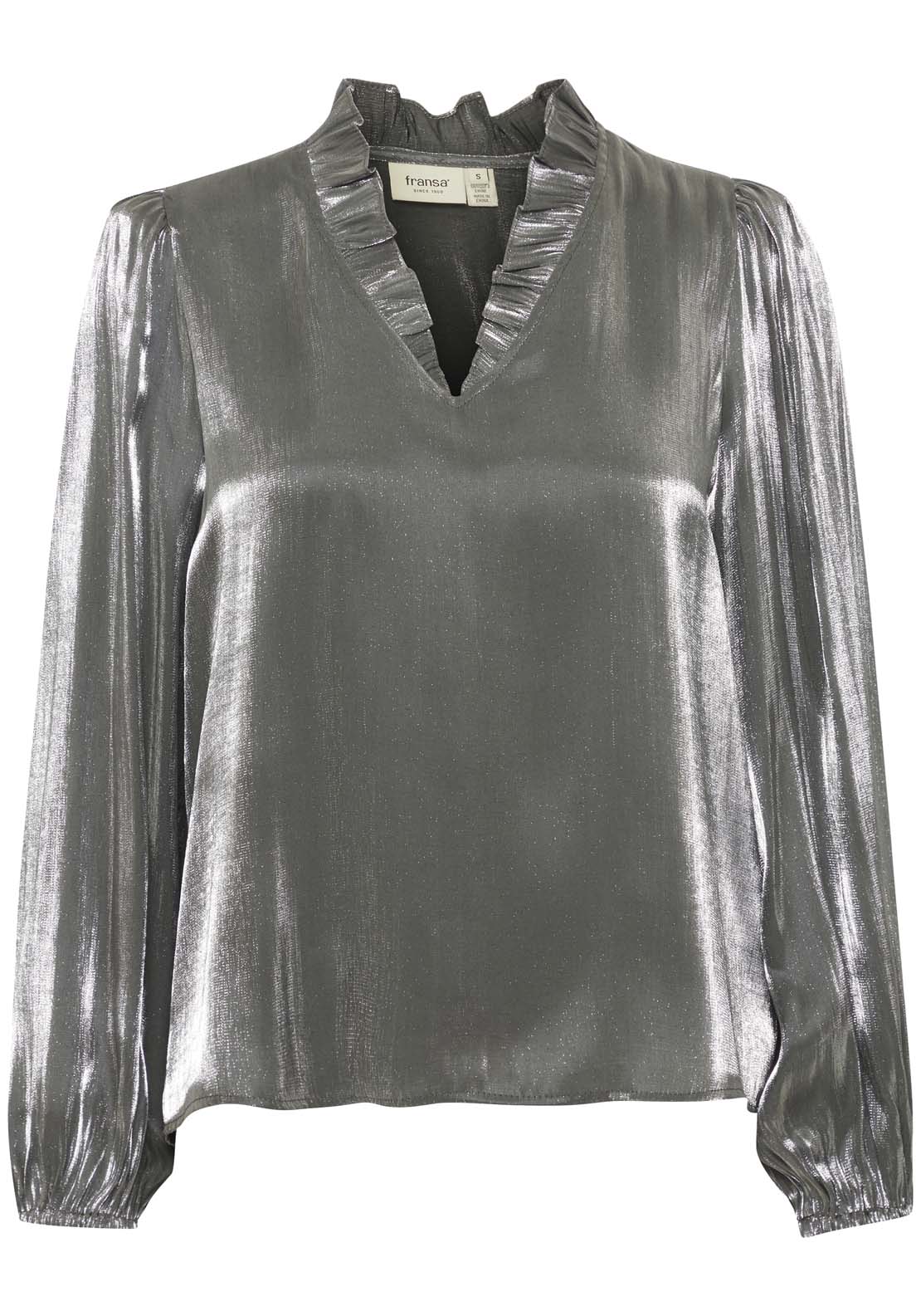 Fransa Long Sleeve Blouse - Phantom 1 Shaws Department Stores