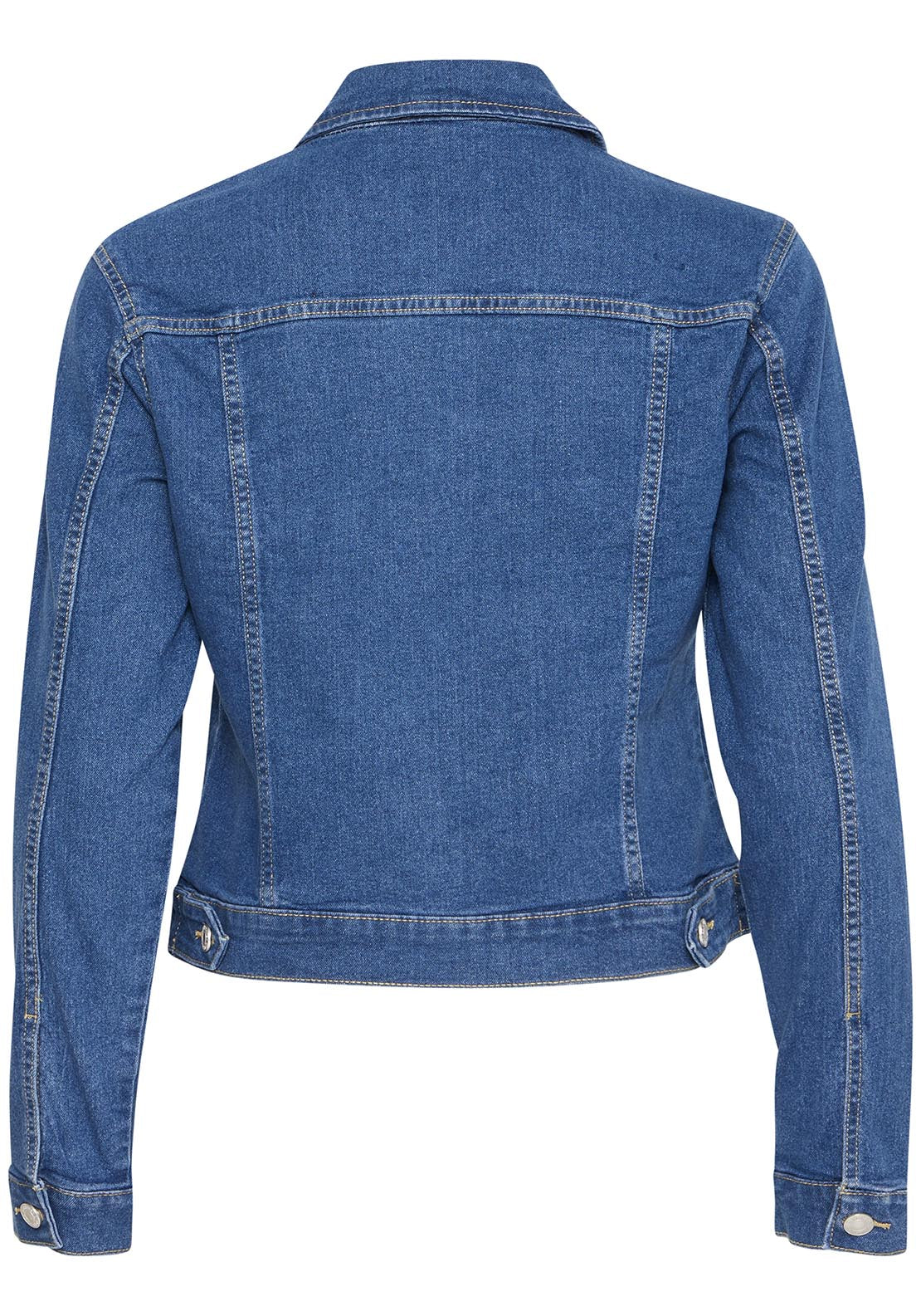 Fransa Casual Long Sleeve Denim Jacket - Mid Blue Denim 9 Shaws Department Stores