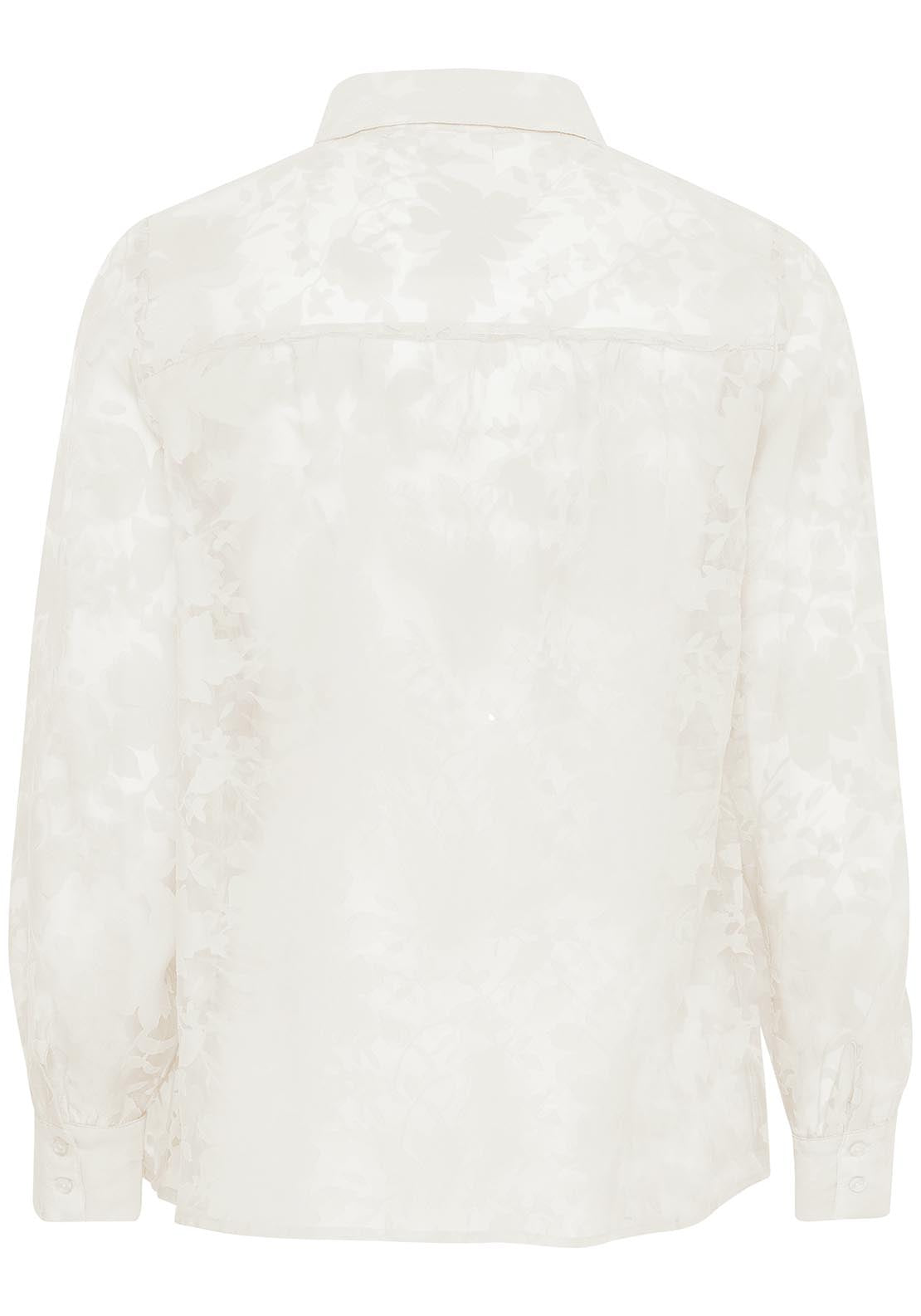 Fransa Casual Long Sleeve Shirt - Blanc De Blanc 2 Shaws Department Stores