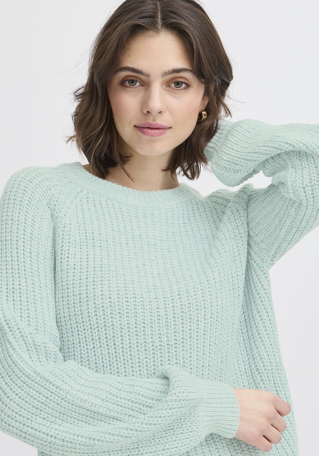 Fransa Casual Long Sleeve Knit Pullover - Blue 7 Shaws Department Stores