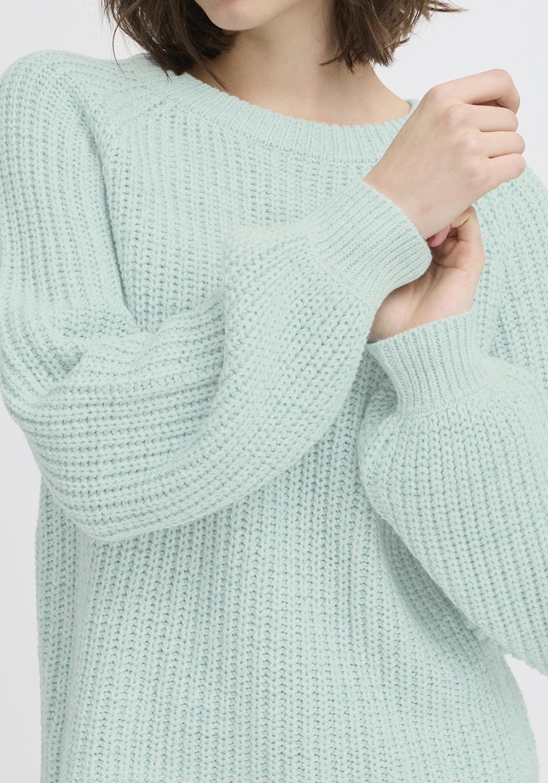 Fransa Casual Long Sleeve Knit Pullover - Blue 6 Shaws Department Stores