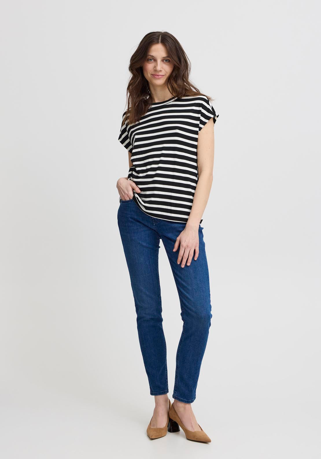 Fransa Short Sleeve T-Shirt - Navy 4 Shaws Department Stores