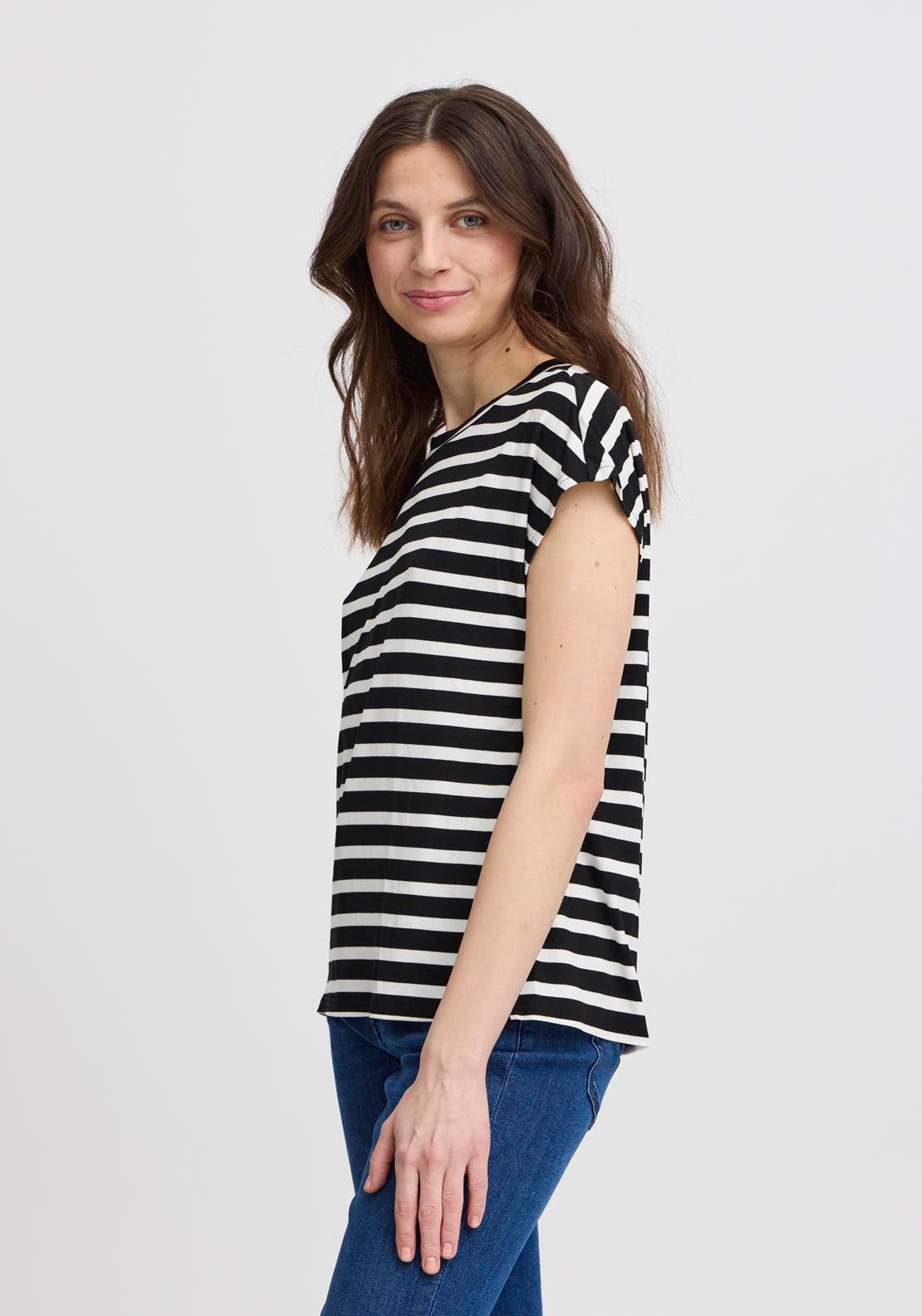 Fransa Short Sleeve T-Shirt - Navy 1 Shaws Department Stores