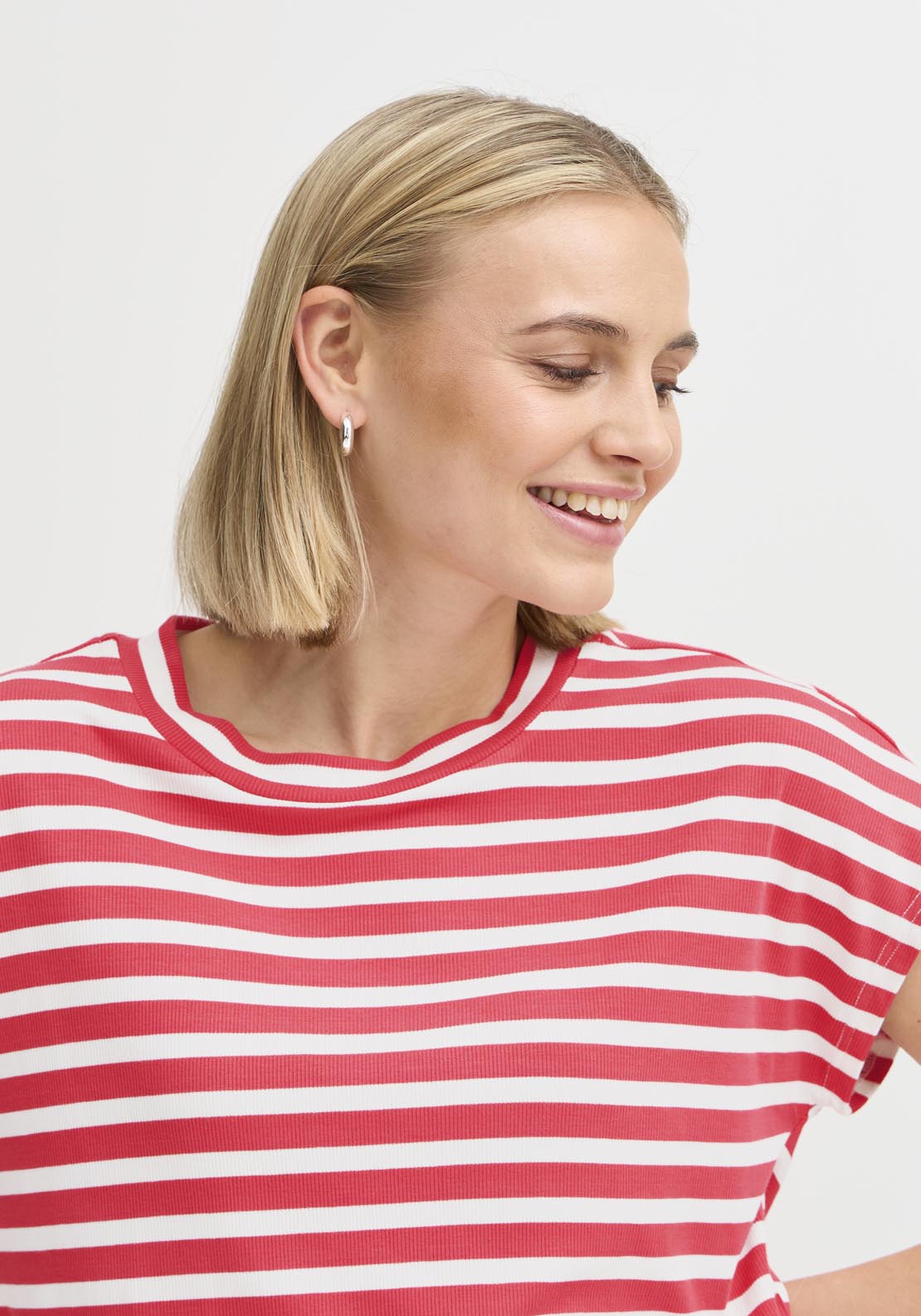 Fransa Short Sleeve T-Shirt - Pink 3 Shaws Department Stores