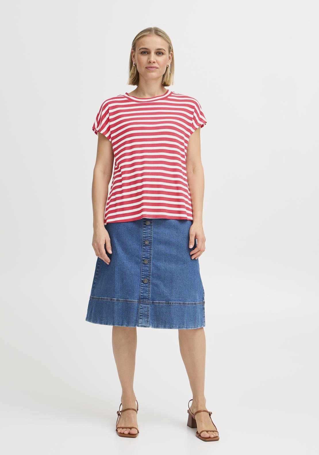 Fransa Short Sleeve T-Shirt - Pink 4 Shaws Department Stores
