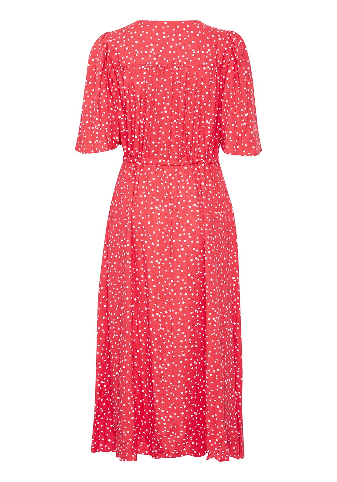 Fransa Casual Flared Sleeve Light Woven Dress - Red 9 Shaws Department Stores