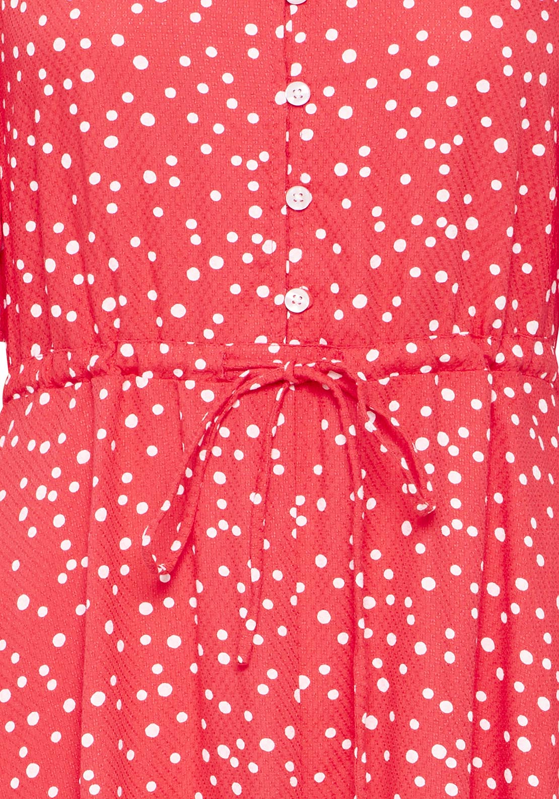Fransa Casual Flared Sleeve Light Woven Dress - Red 10 Shaws Department Stores