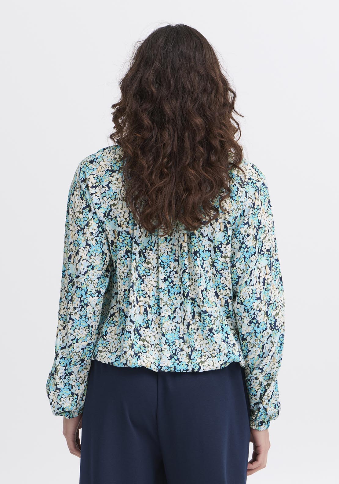 Fransa Pos Long Sleeve Blouse - Bachelor Button Mix 2 Shaws Department Stores