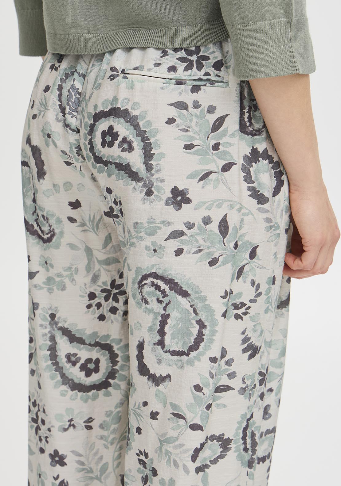 Fransa Casual Trousers - Frosty Green 3 Shaws Department Stores