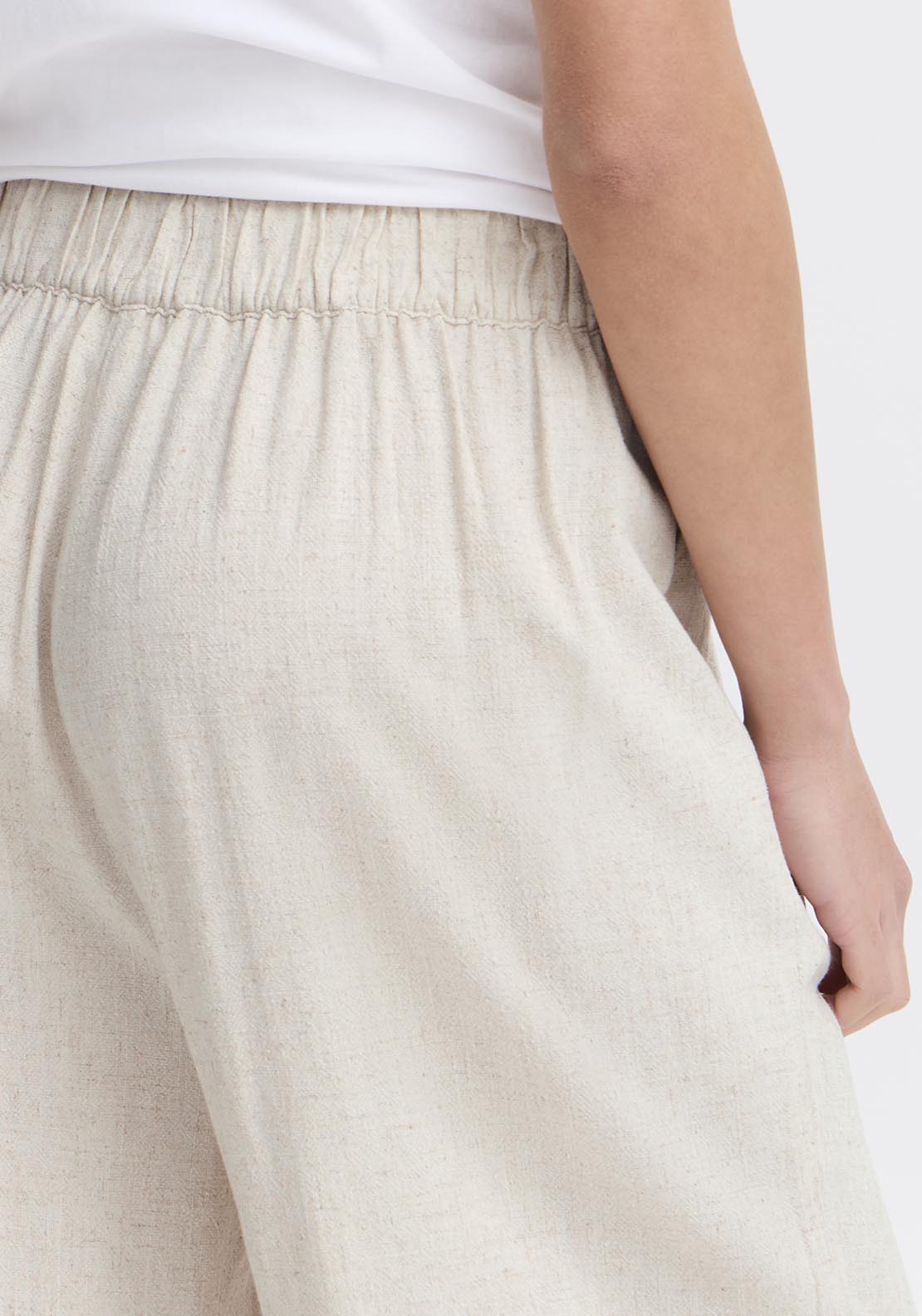 Fransa Pos Casual Trousers - White 3 Shaws Department Stores