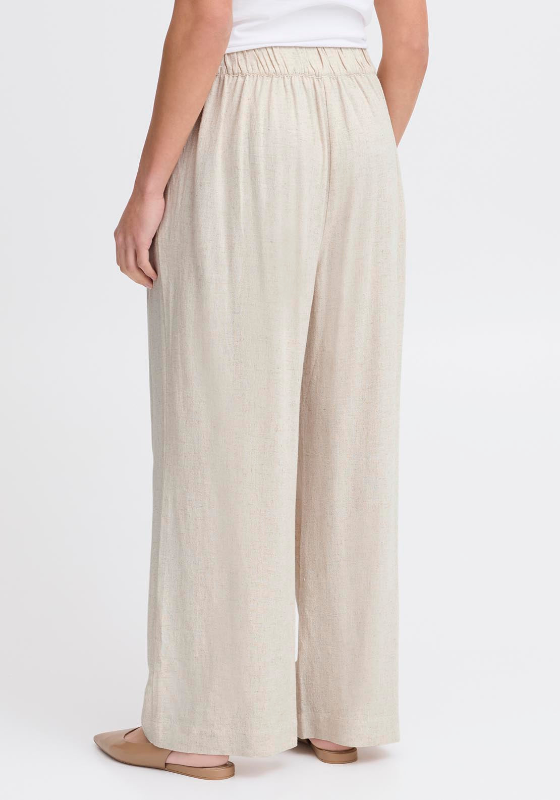 Fransa Pos Casual Trousers - White 2 Shaws Department Stores