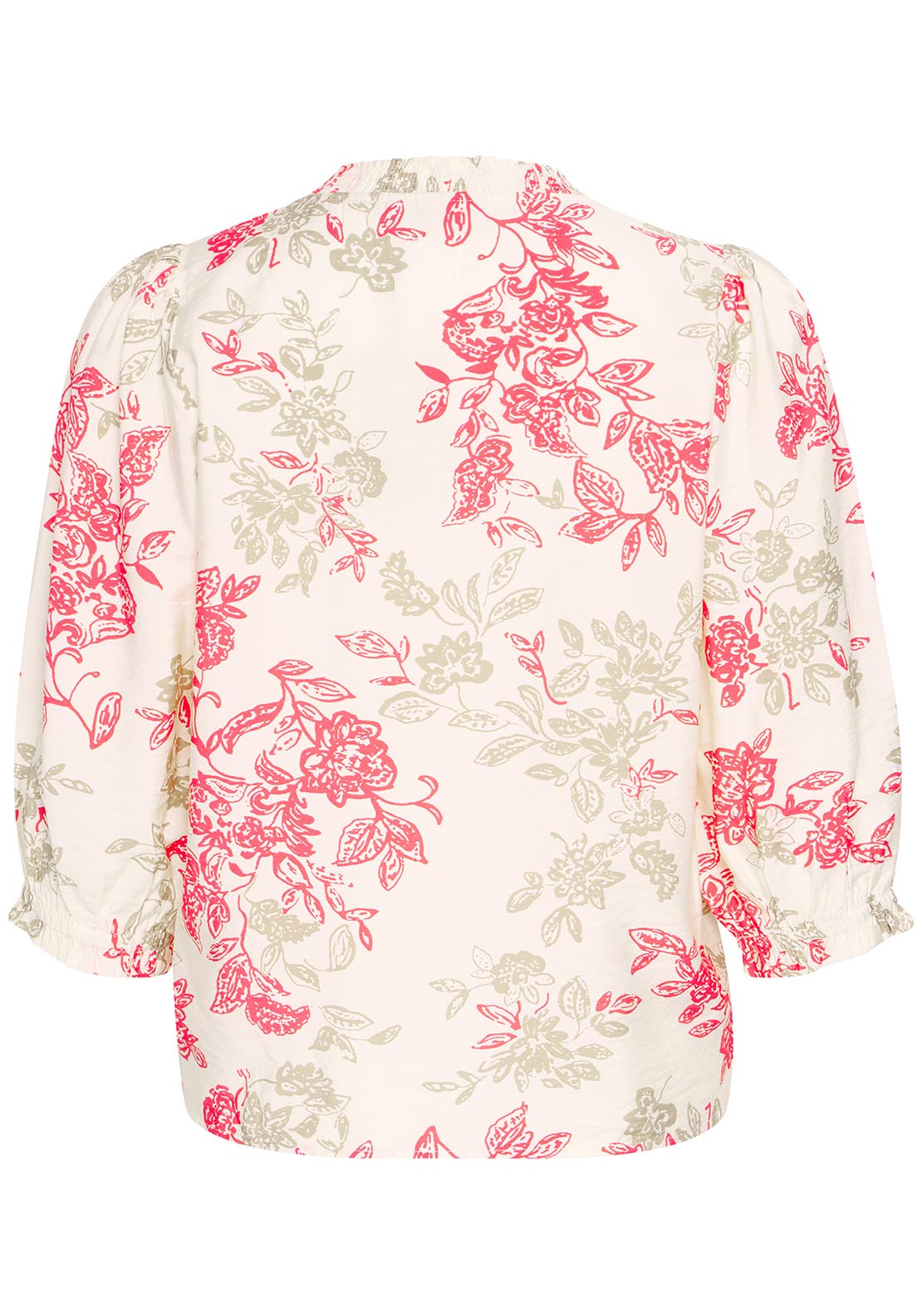 Fransa Casual 3/4 Sleeve Blouse - Floral Print 2 Shaws Department Stores