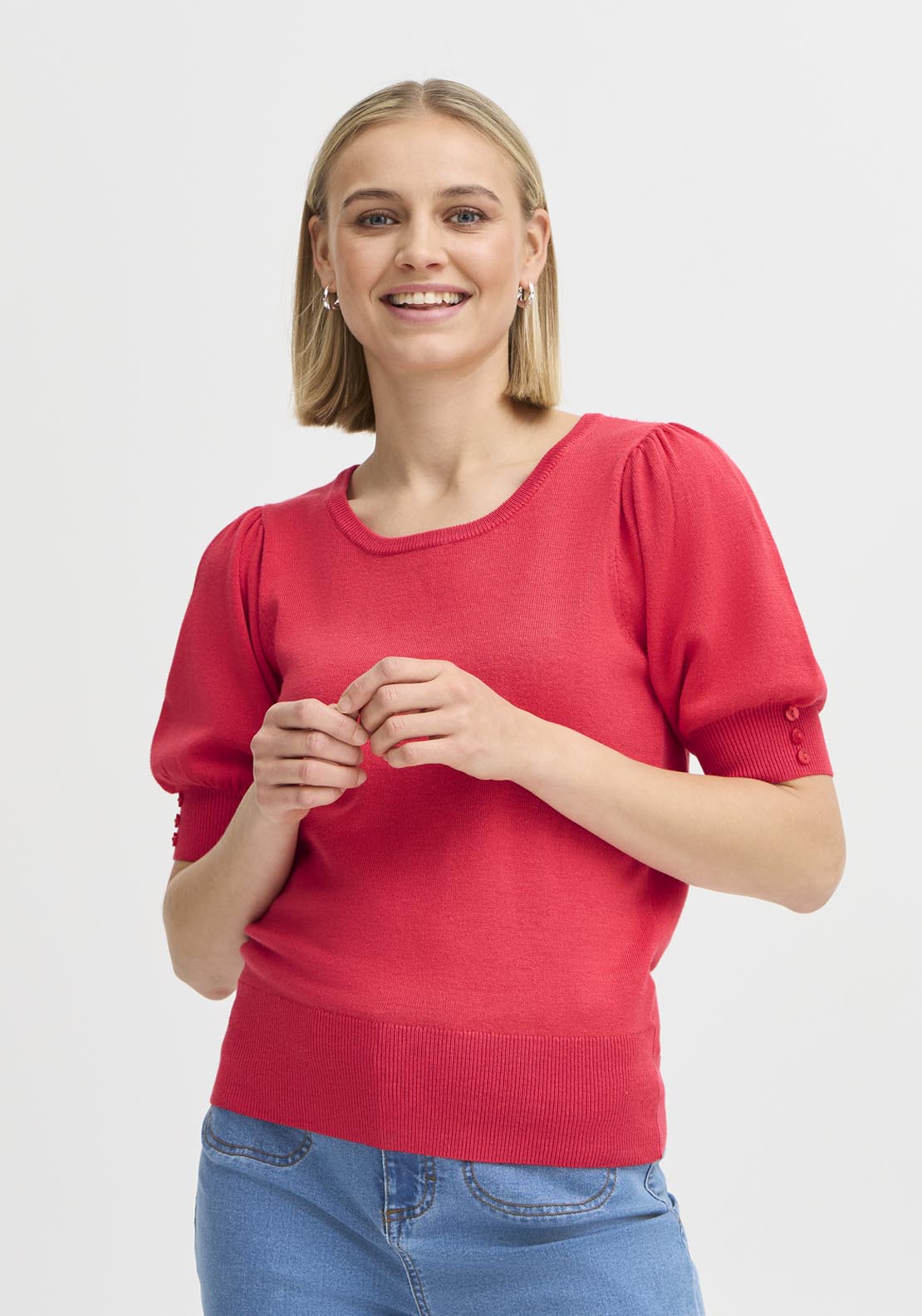 Fransa Pos Knit Pullover - Pink 1 Shaws Department Stores