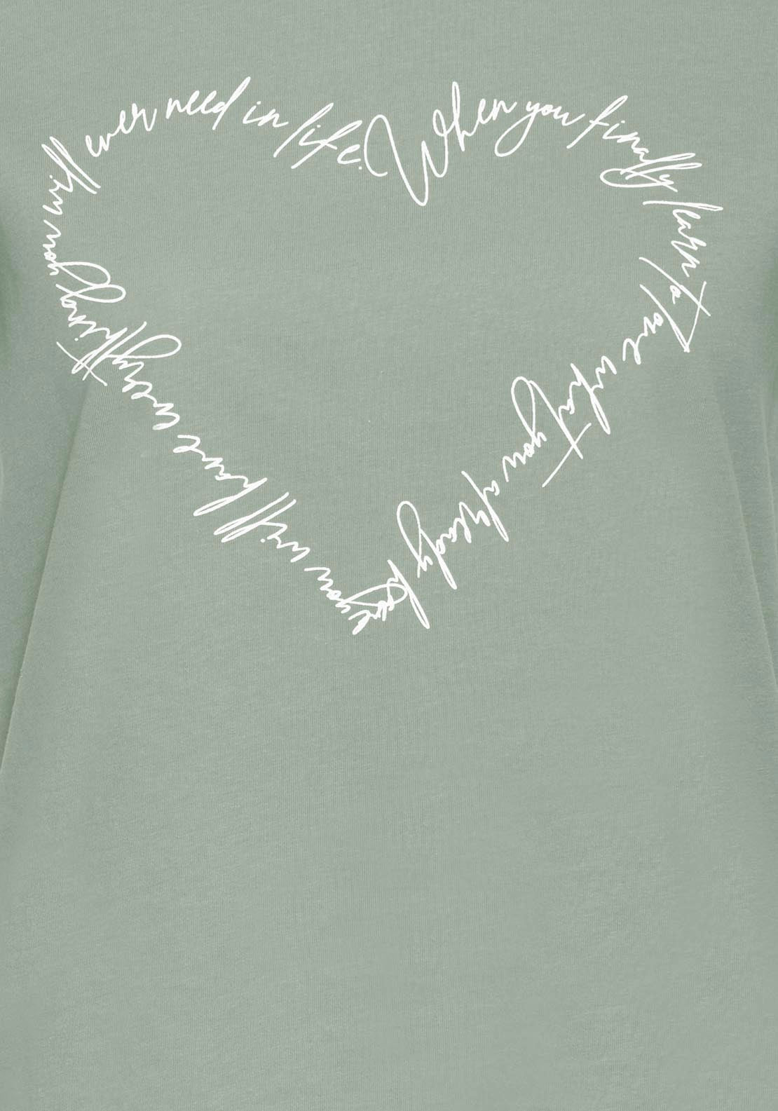 Fransa Pos Short Sleeve T-Shirt - Frosty Green Mix 3 Shaws Department Stores