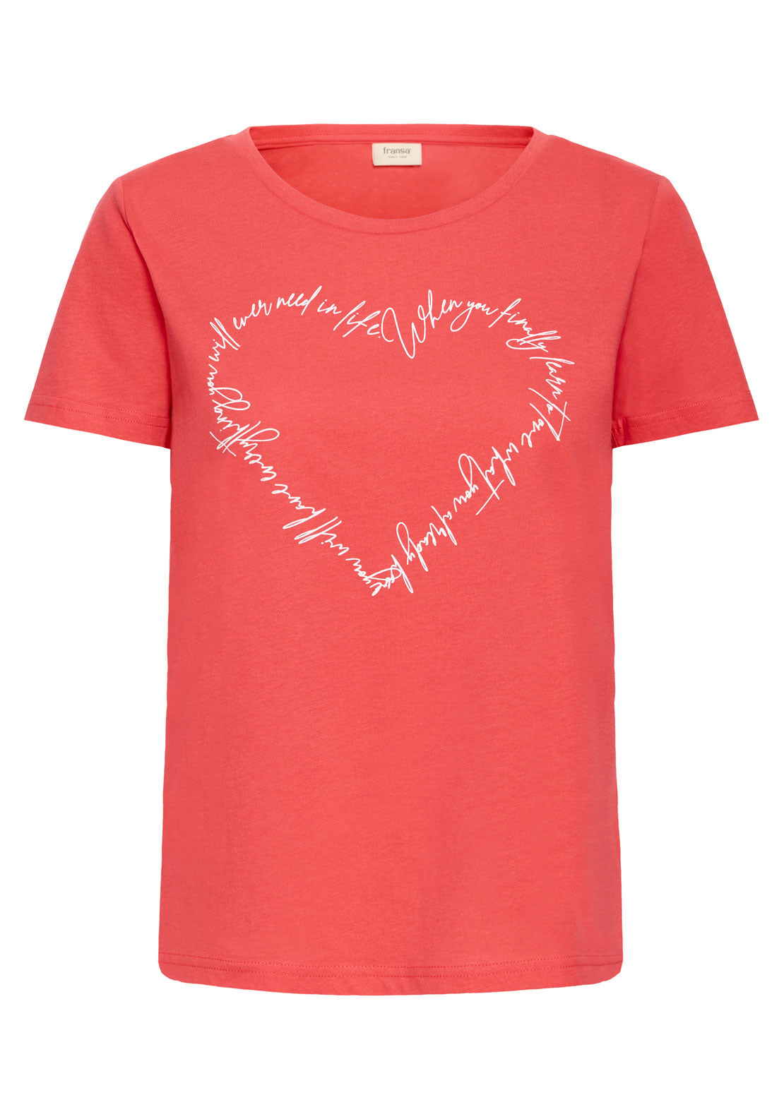 Fransa Pos Short Sleeve T-Shirt - Pink 7 Shaws Department Stores