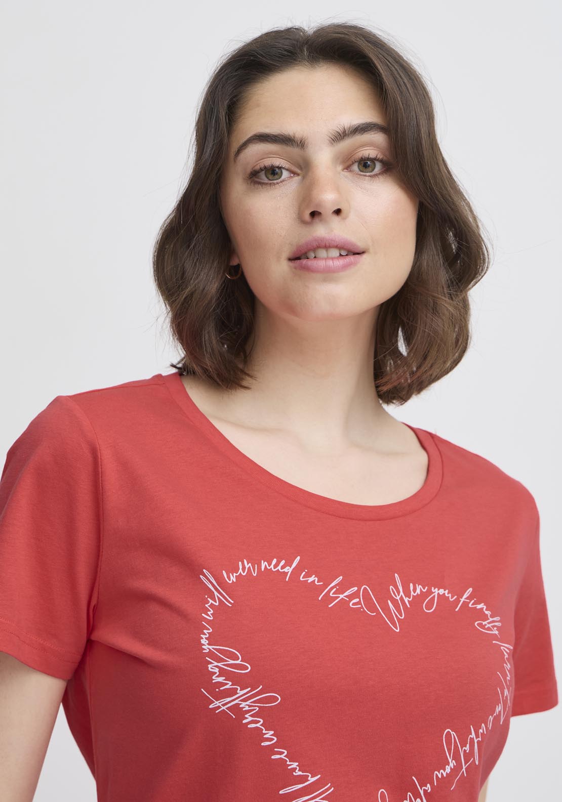 Fransa Pos Short Sleeve T-Shirt - Pink 3 Shaws Department Stores
