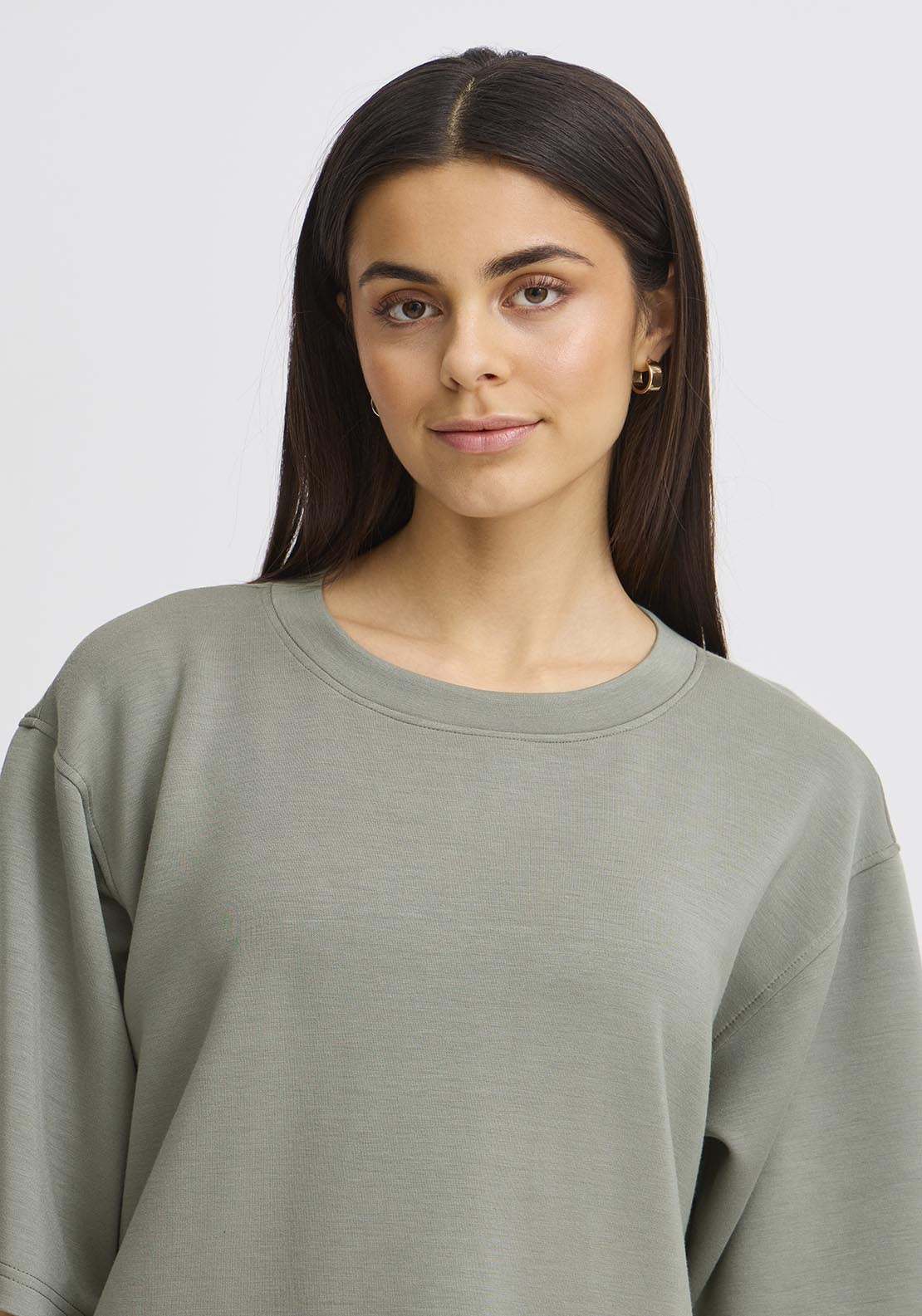 Fransa Casual 1/2 Sleeve Pullover - Agave Green 4 Shaws Department Stores