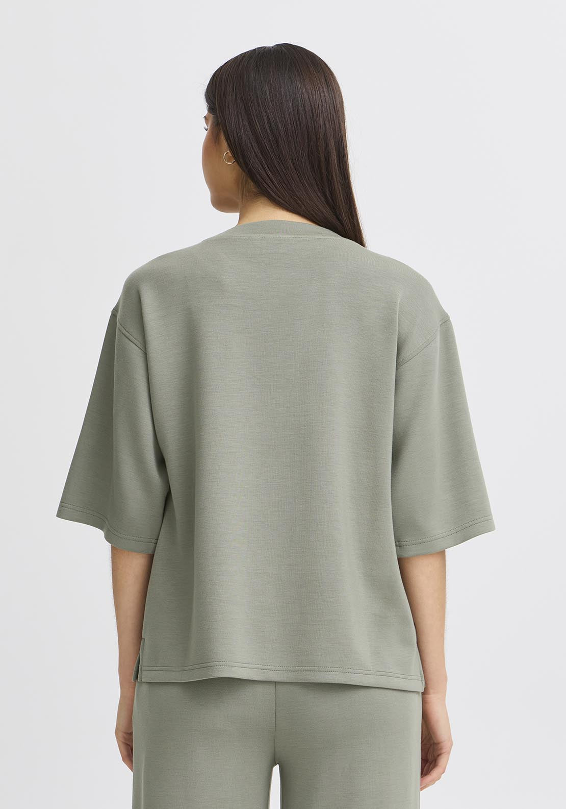 Fransa Casual 1/2 Sleeve Pullover - Agave Green 3 Shaws Department Stores
