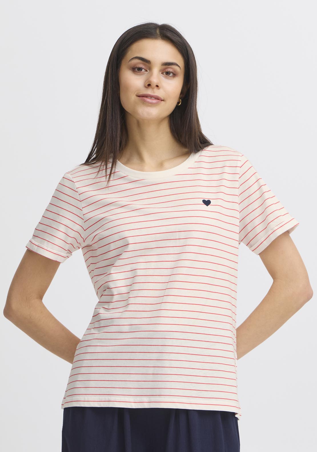 Fransa Casual Short Sleeve T-Shirt - Pink 1 Shaws Department Stores