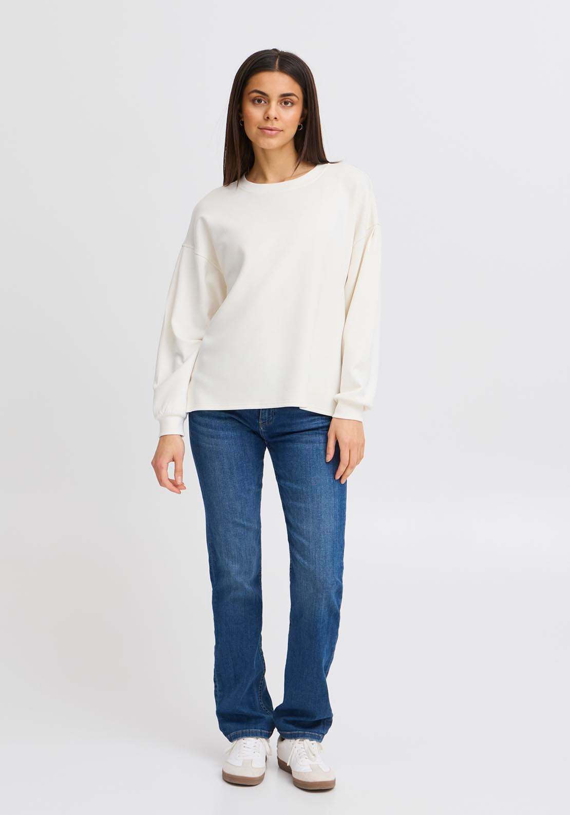 Fransa Pos Pullover - White 3 Shaws Department Stores