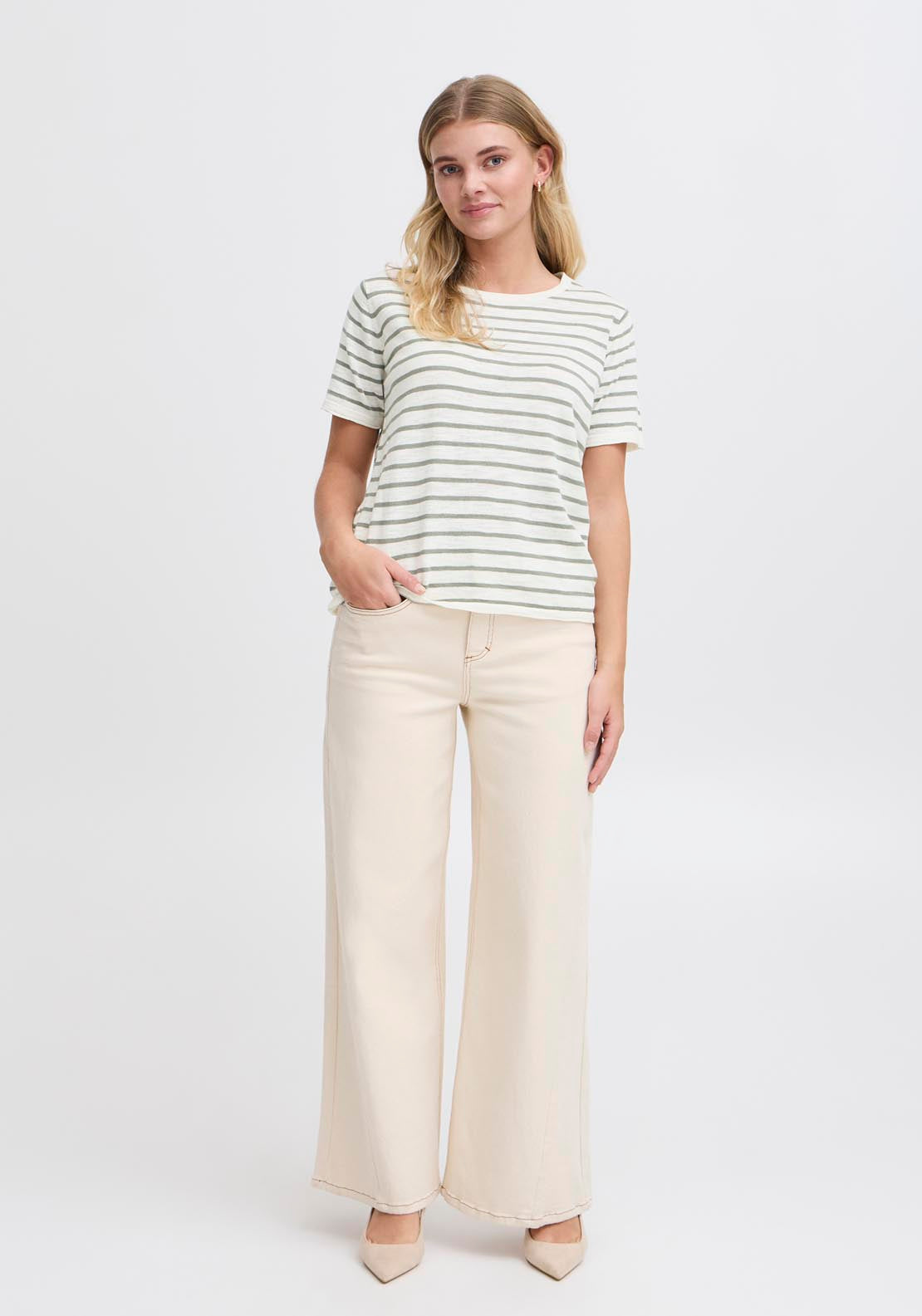 Fransa Pos Knit Pullover - Green 5 Shaws Department Stores