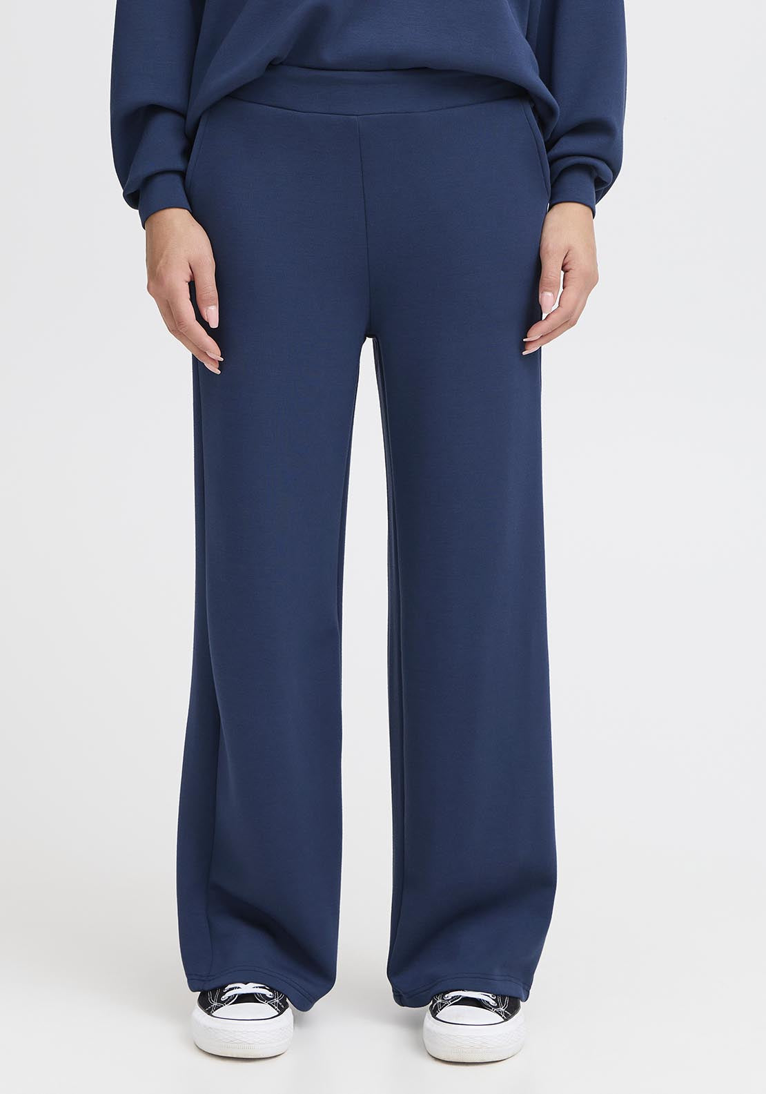 Fransa Casual Trousers - Navy Blazer 1 Shaws Department Stores