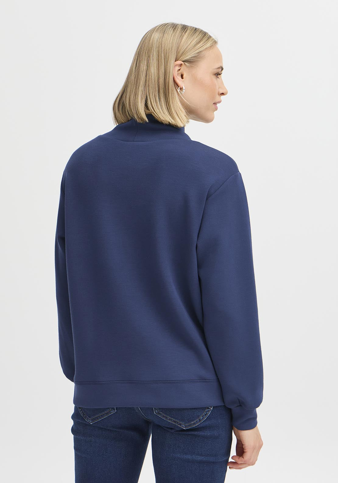 Fransa Casual Long Sleeve Pullover - Navy Blazer 4 Shaws Department Stores