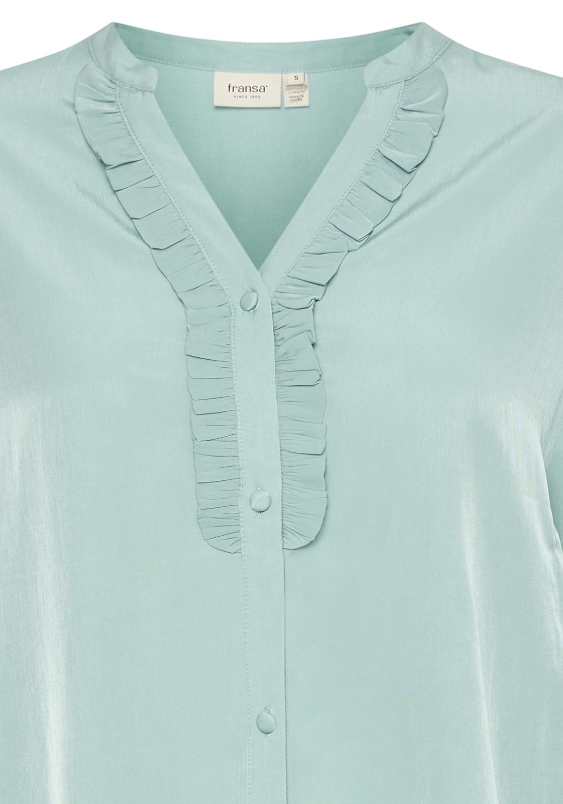 Fransa Casual Long Sleeve Woven Shirt - Aquifer 4 Shaws Department Stores