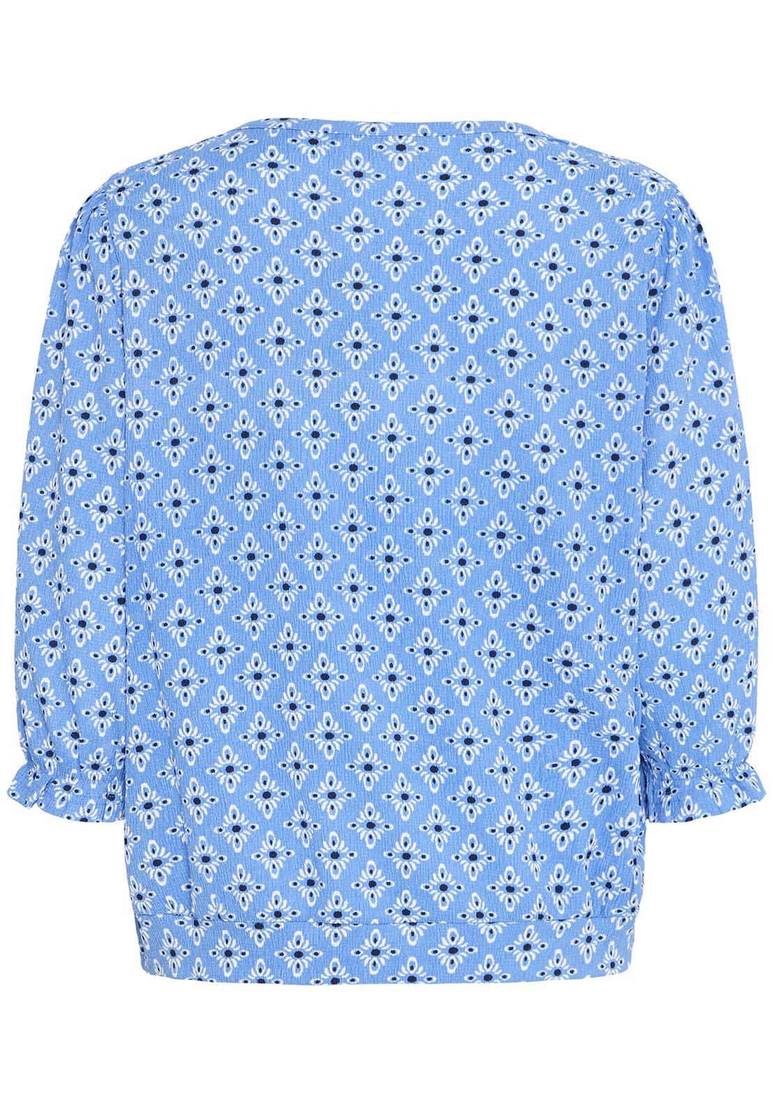Fransa Casual 3/4 Sleeve T-Shirt - Blue 2 Shaws Department Stores