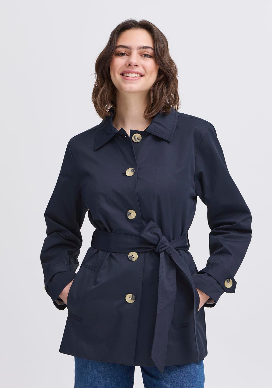 Fransa Pos Outerwear - Navy 1 Shaws Department Stores