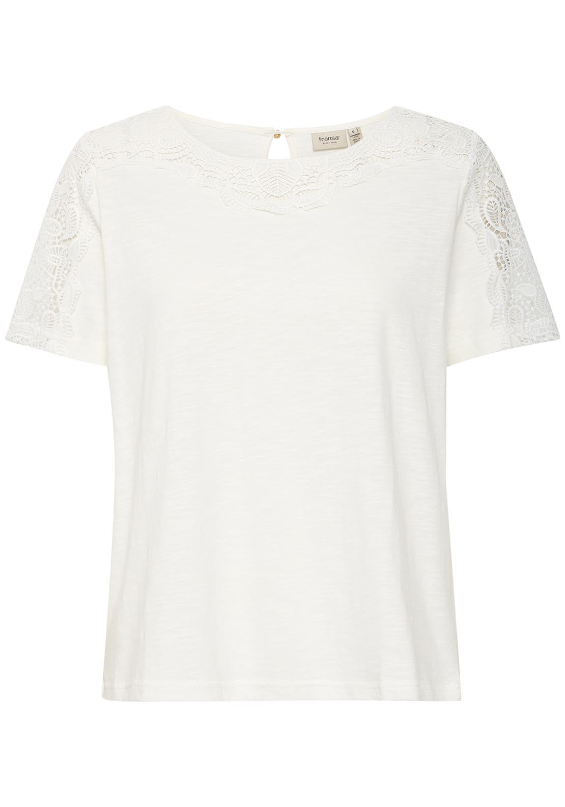 Fransa Short Sleeve T-Shirt - White 1 Shaws Department Stores