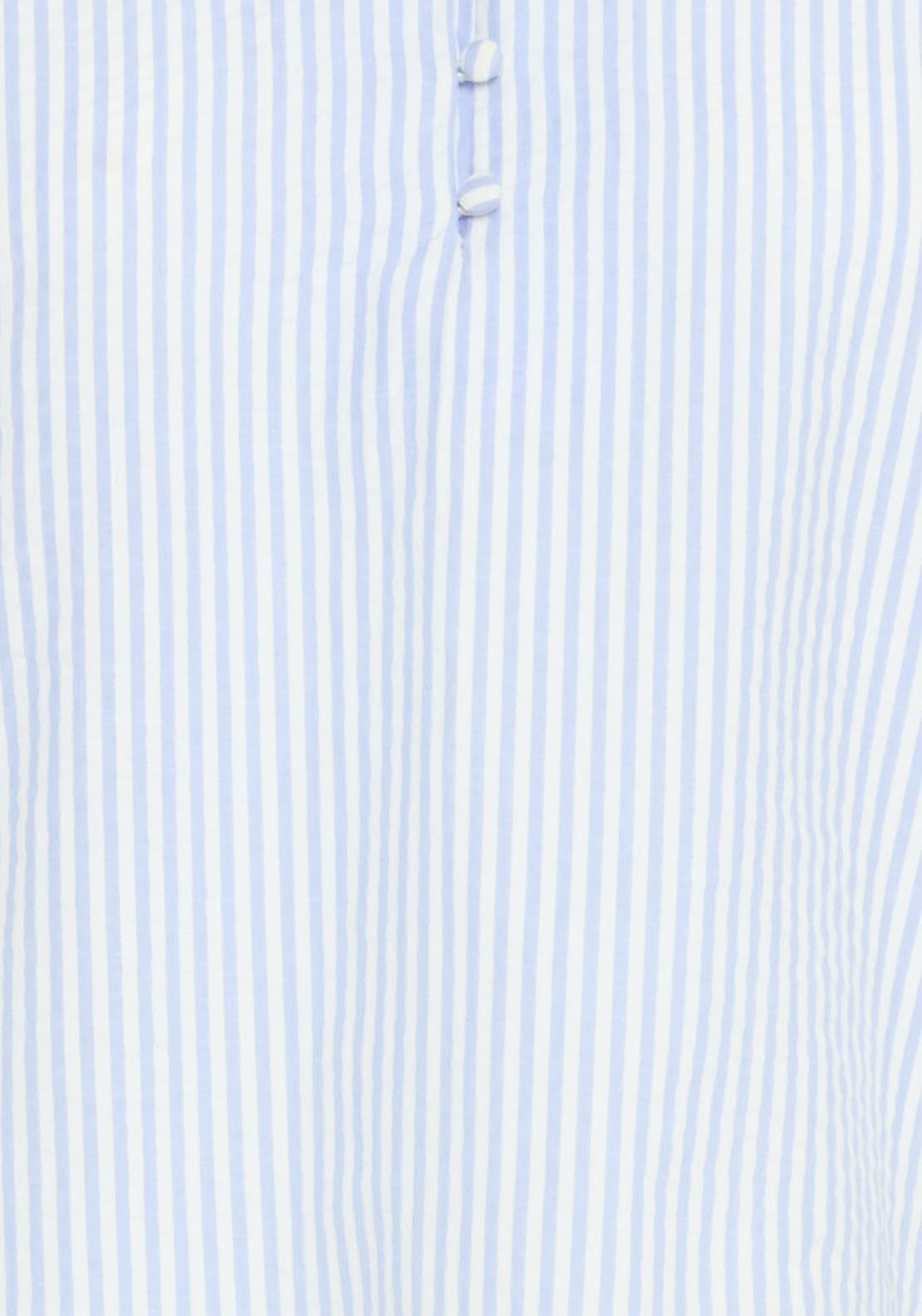 Fransa Short Sleeve Blouse - Cashmere Blue Stripes 3 Shaws Department Stores