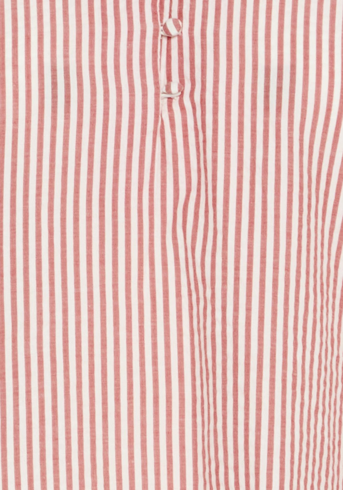 Fransa Short Sleeve Blouse - Cayenne Stripes 3 Shaws Department Stores