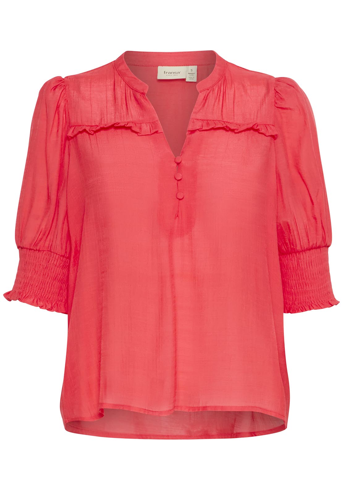 Fransa Short Sleeve Blouse - Cayenne 1 Shaws Department Stores
