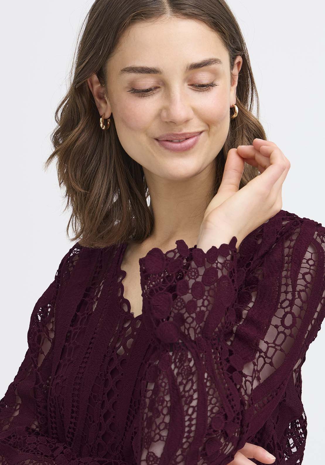 Long Sleeve Blouse - Brown