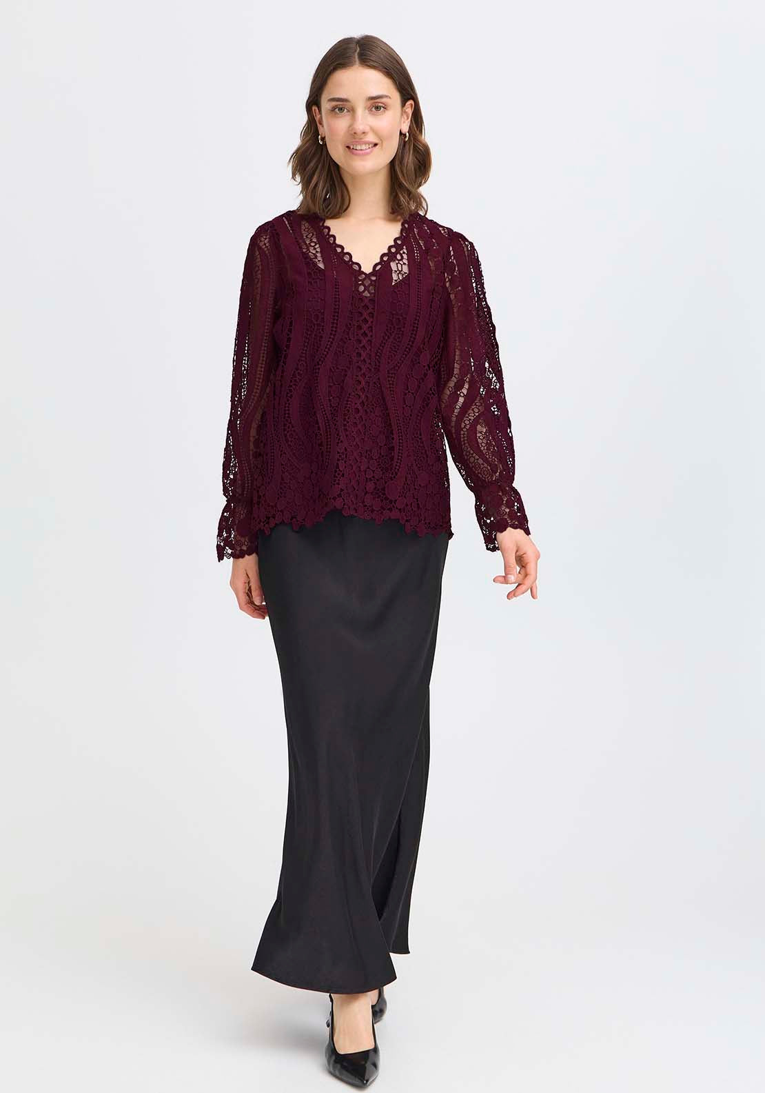 Long Sleeve Blouse - Brown